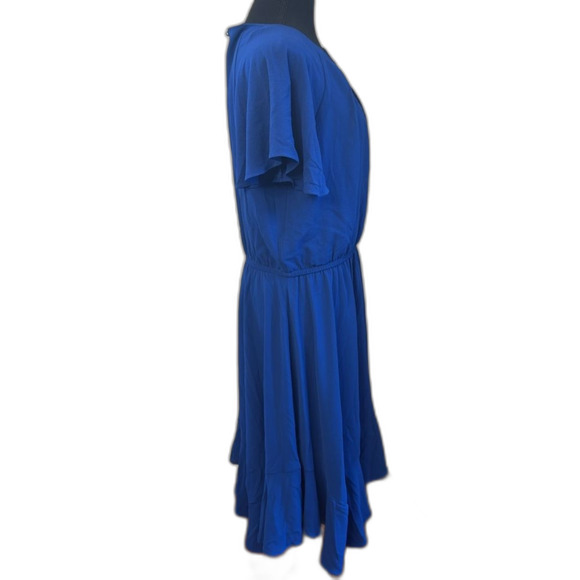 London Times Pleated Keyhole Jewel Neck Elastic Waist Dress. Size 12 NWT - Picture 5 of 12